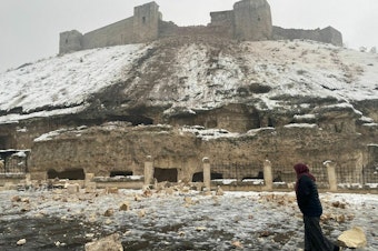 caption: Gaziantep Castle, a historic site and tourist attraction in southeastern Turkey, sustained significant damage in Monday's earthquake.