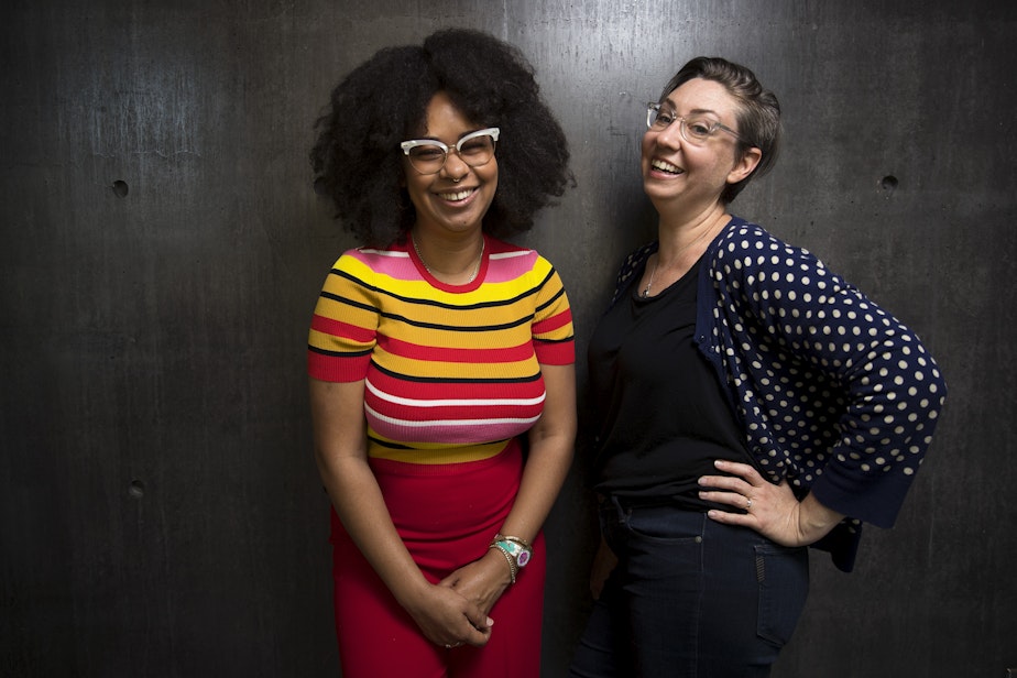 caption: Laugh/cry with co-hosts Eula Scott Bynoe and Jeannie Yandel while you figure out what to do about sexism.