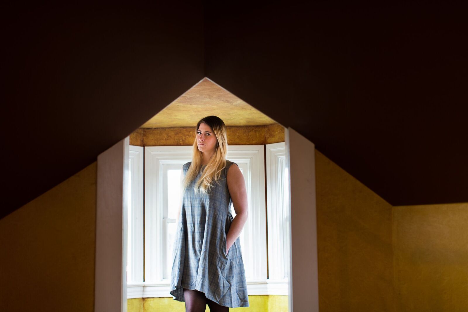 caption: Ginny Winslow photographed at her Seattle home on Friday, March 23, 2018. Winslow was working at the Route 91 Harvest music festival when Stephen Paddock fired on concertgoers from the nearby Mandalay Bay hotel, leaving 58 people dead.