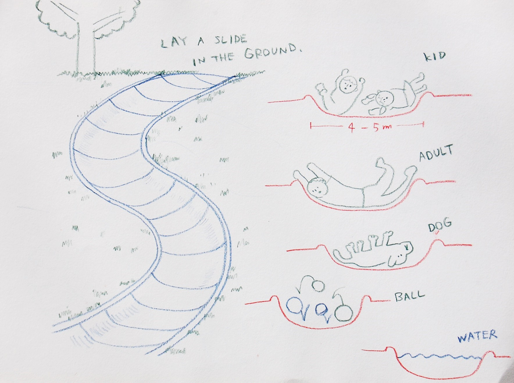 caption: Keita Takahashi designed an in-ground slide for a since-cancelled Nottingham playground. 