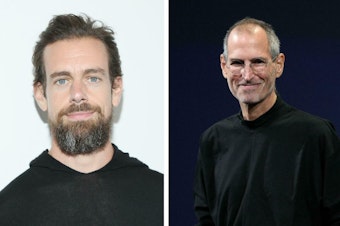 caption: Dell CEO Michael Dell (left) in 2013, former Twitter CEO Jack Dorsey in 2018 and former Apple CEO Steve Jobs in 2009.
