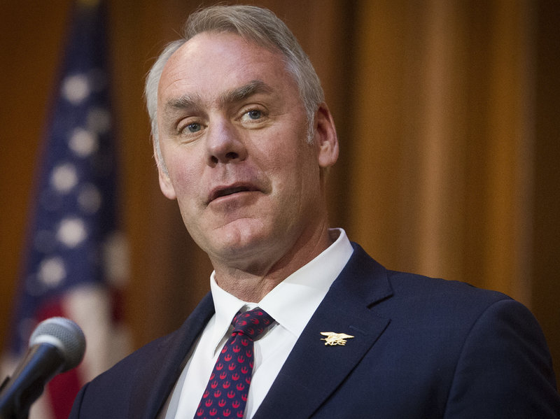 caption: Former Interior Secretary Ryan Zinke left the Trump administration amid unresolved ethics investigations. His department has been inundated by Freedom of Information requests and is now proposing a new rule which critics charge could limit transparency. CREDIT: Cliff Owen/AP