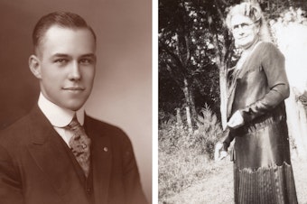 caption: Tennessee freshman delegate Harry Burn and his mother Febb, who urged him to vote for the 19th amendment in a letter.