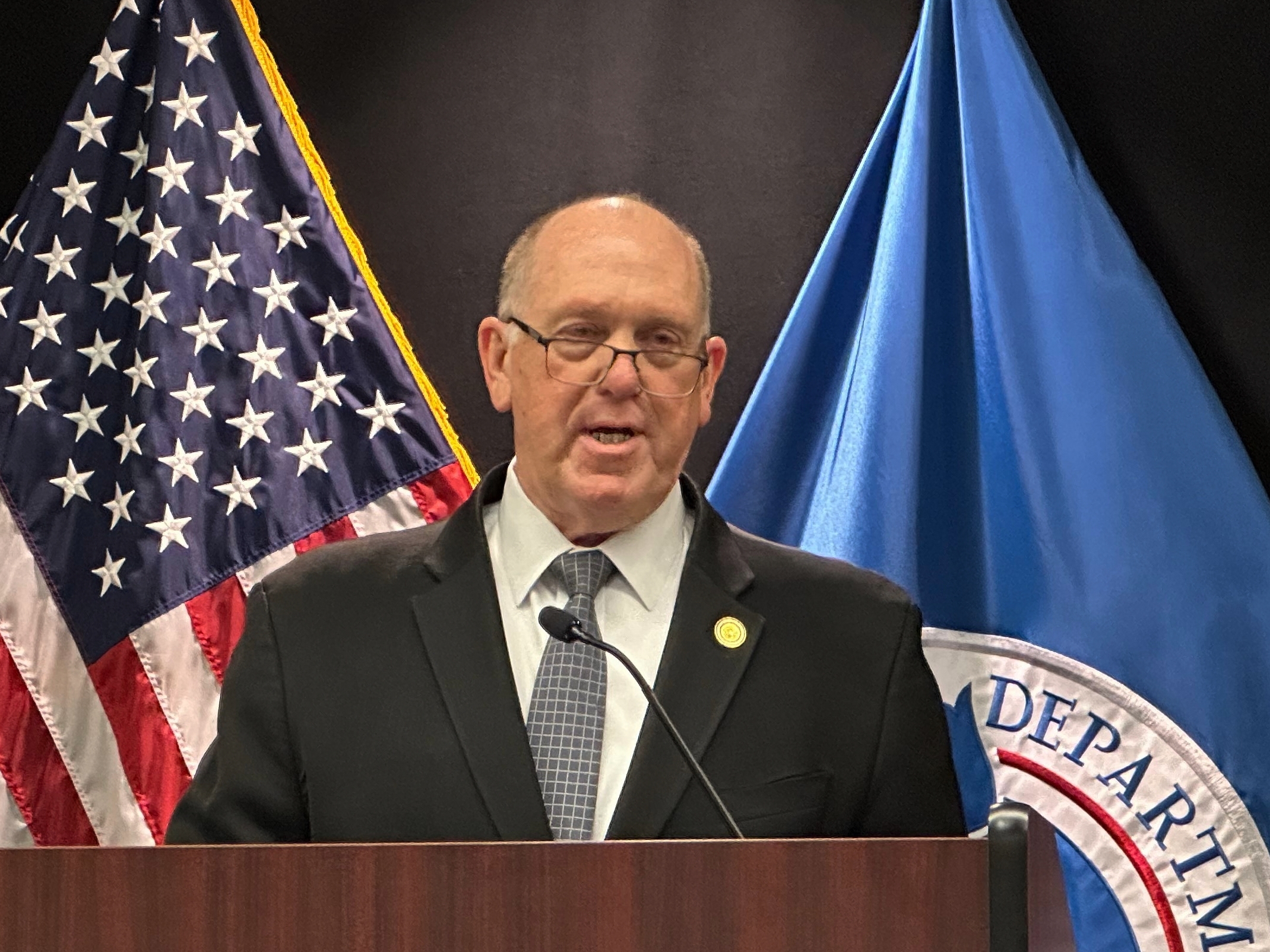 caption: White House border czar Tom Homan holds a news conference at the Bishop Whipple Federal building on Feb. 12, 2026 in Minneapolis.