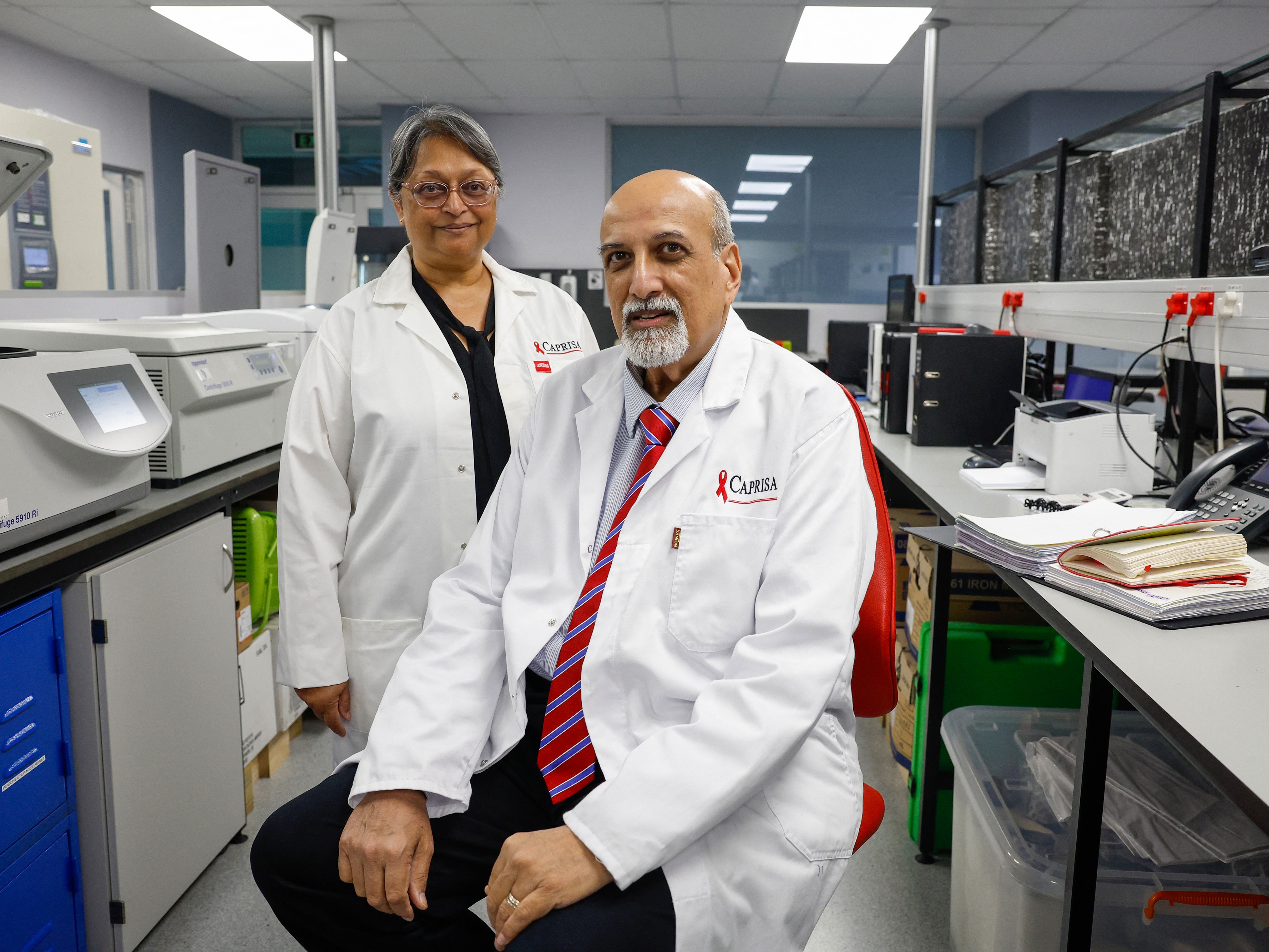 caption: Professors Salim Abdool Karim and Quarraisha Abdool Karim, married for more than 40 years, are respected around the world for their research on HIV. In September they were named winners of the Lasker Award for public service in recognition for their groundbreaking medical research.
