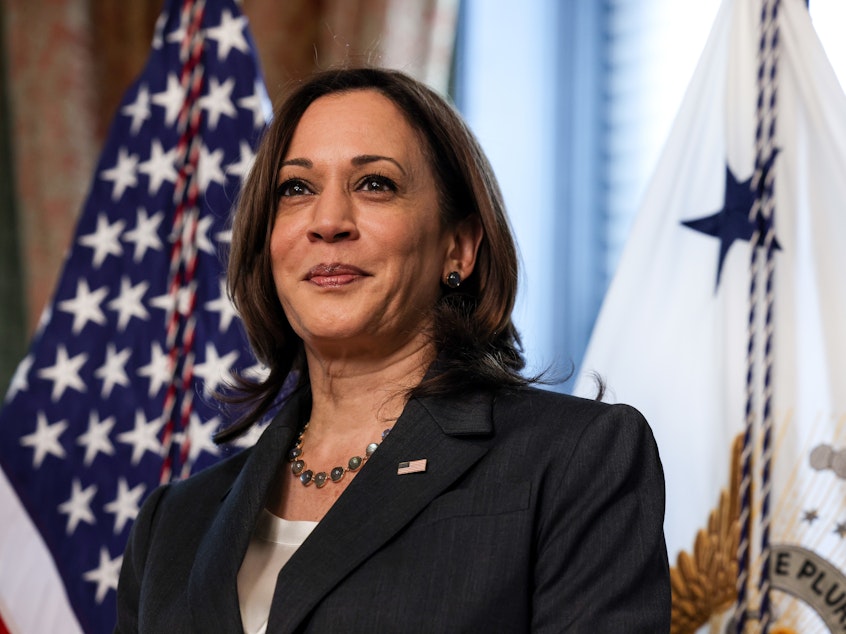 caption: Vice President Harris spoke to NPR on Tuesday about the administration's efforts to protect voting rights.