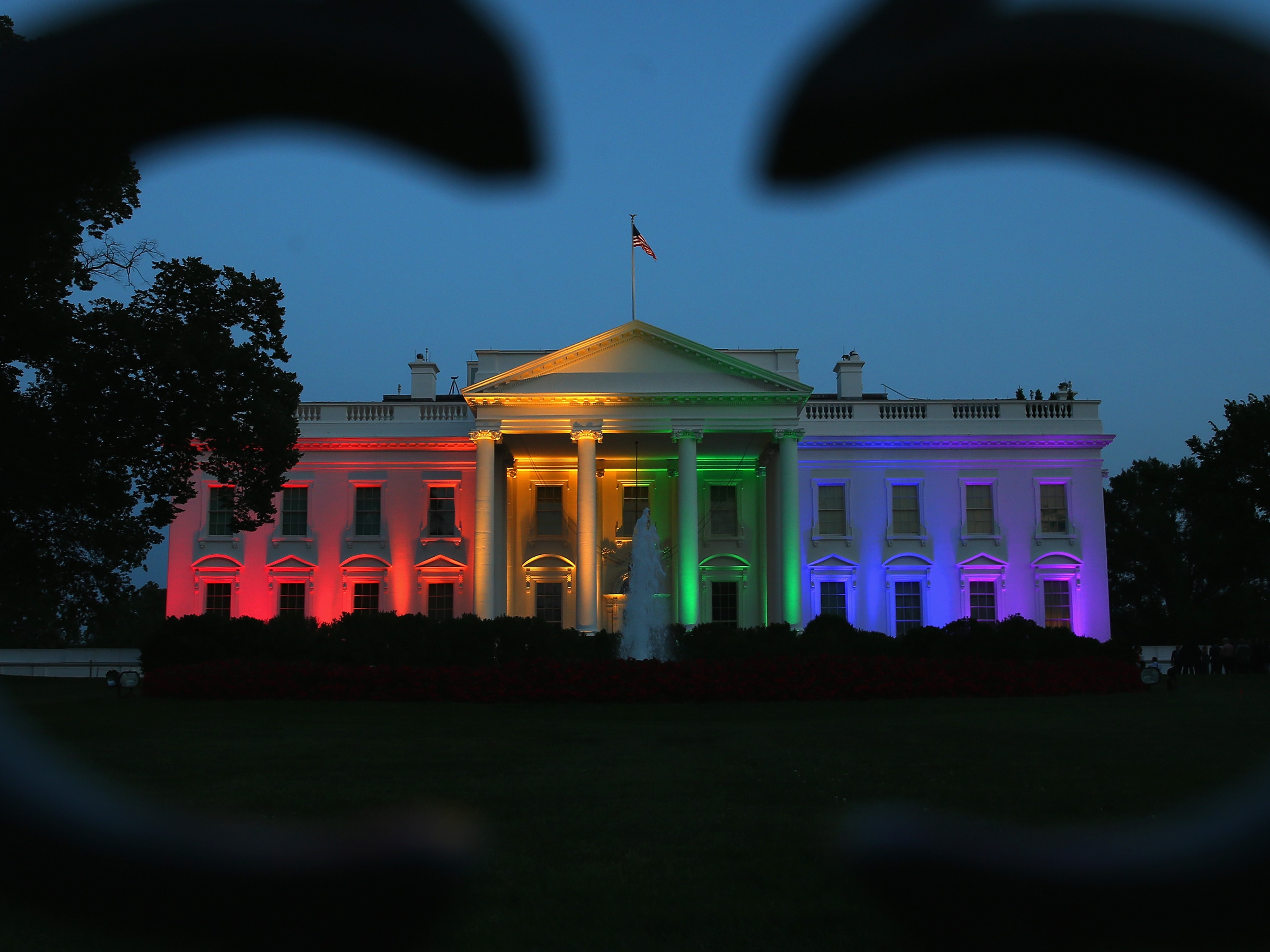 caption: The White House shines with rainbow-colored lights June 26, 2015, celebrating the Supreme Court's ruling that the Constitution guarantees a right to same-sex marriage in all 50 states.