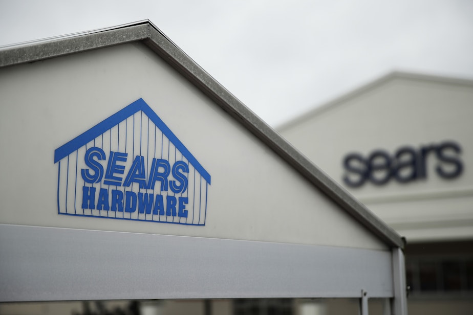 caption: Signs for a Sears department store is displayed in Norristown, Pa., Monday, Oct. 15, 2018. Sears filed for Chapter 11 bankruptcy protection Monday, buckling under its massive debt load and staggering losses. (AP Photo/Matt Rourke)