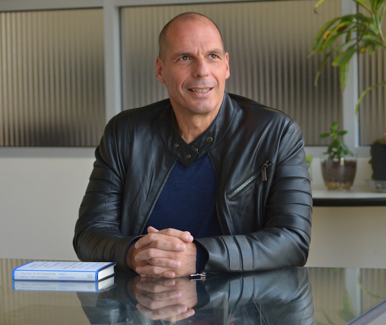 caption: Economist and former Greek finance minister Yanis Varoufakis.