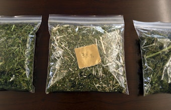 caption: Samples of hemp sit on a table in the conference room at Andrew Ross' office in Denver on Friday, March 22, 2019. Ross, a Marine who served in Afghanistan and Iraq, is facing 18 years to life in Oklahoma if he is convicted after he was arrested in January while providing security for a load of state-certified hemp from Kentucky. Federal legalization for hemp has created a quandary for police as authorities lack the technology to distinguish marijuana from agricultural hemp at a roadside stop. CREDIT: THOMAS