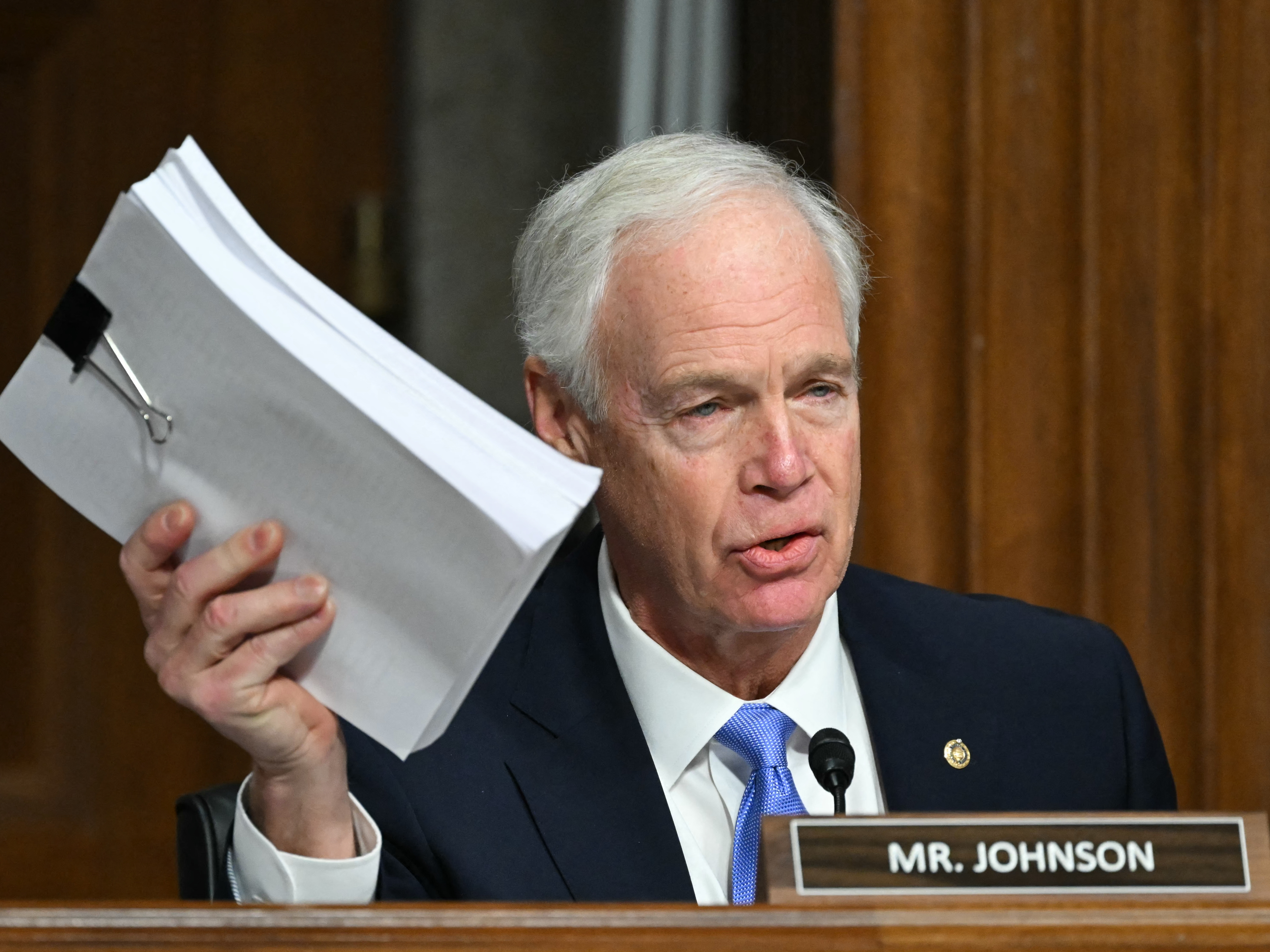 caption: Wisconsin Republican Sen. Ron Johnson called the House budget plan a "sad joke." He and other Senate Republicans are already raising questions about the legislation, even before the House finalizes their work.