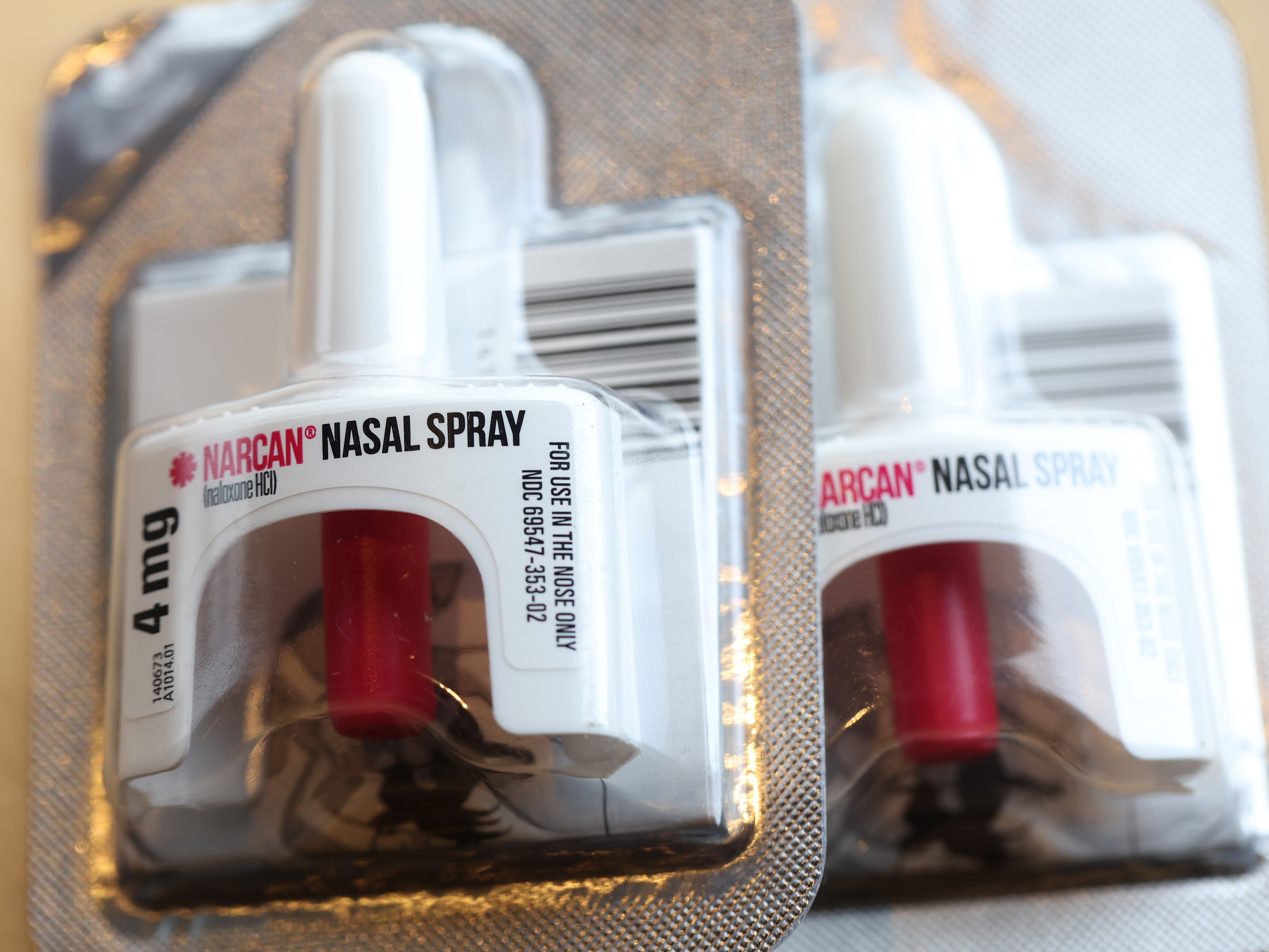 caption: Naloxone, often sold under the brand name Narcan, is seen as a major factor in declining drug overdose deaths.  The White House says more companies are agreeing to make the medication available at work sites, in classrooms and at other locations where drug fatalities occur.