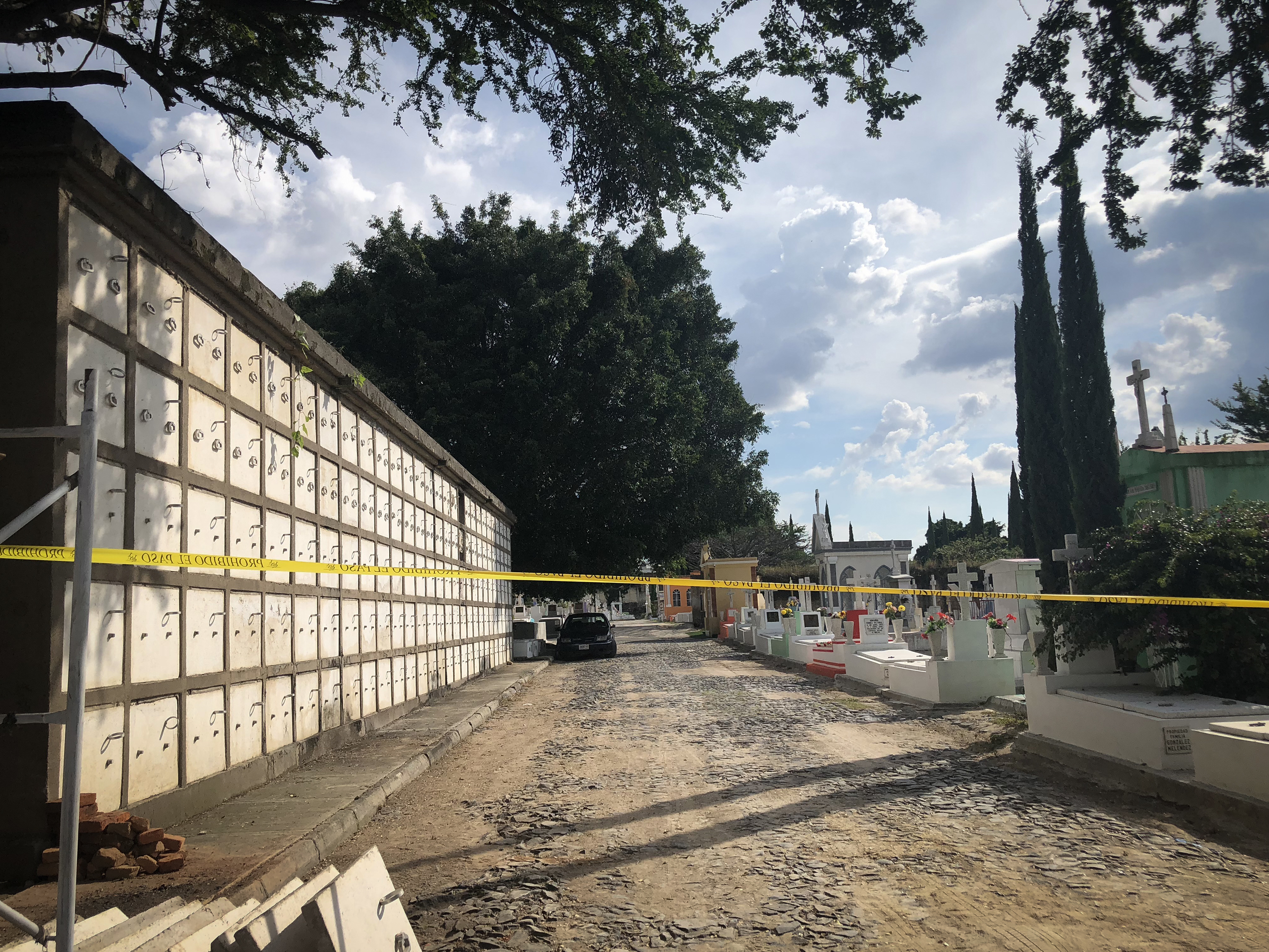 caption: A site in a Guadalajara cemetery last week, where the state wants to bury the bodies that are currently stacked up at the local morgue.