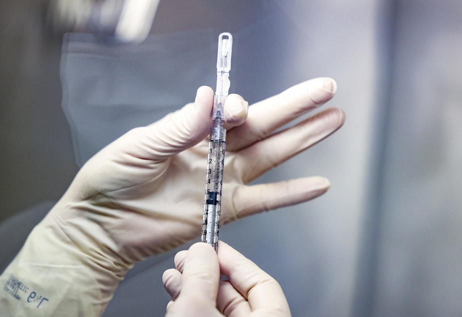 caption: The Johnson & Johnson COVID-19 vaccine, pictured in December, is 66% effective at preventing moderate and severe disease. But Dr. Paul Stoffels of Johnson & Johnson says what matters more is preventing hospitalizations and deaths, which it did completely.
