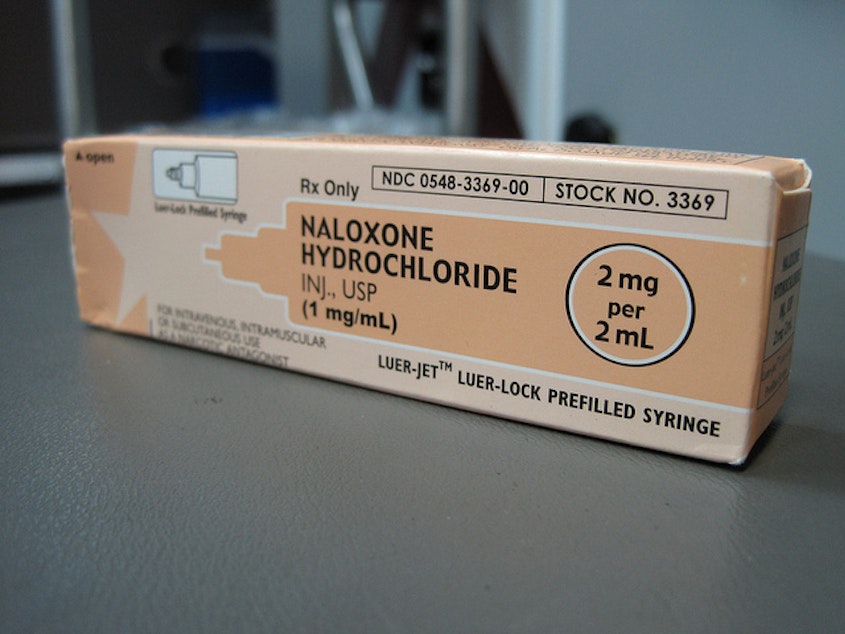 caption: Naloxone or Narcan is an antidote to an opiate.