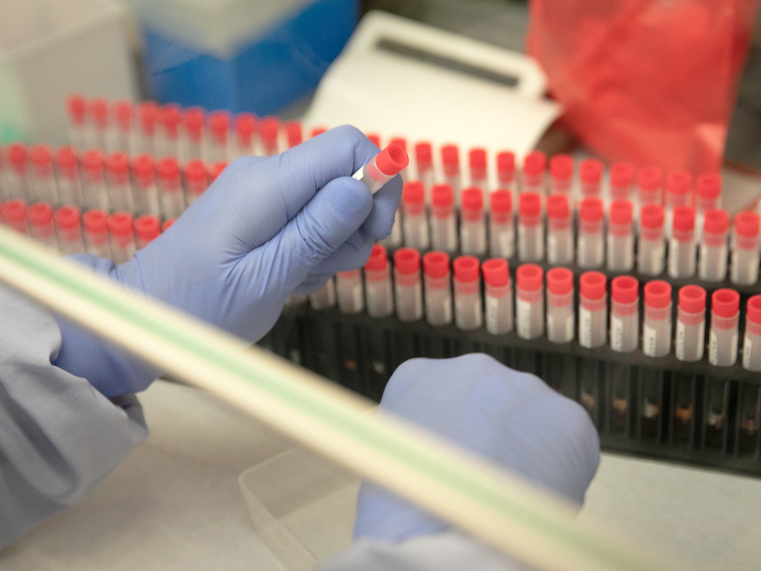 caption: Universities across the U.S. are gearing up to run coronavirus tests, much like the virology lab at UW Medicine, which includes the University of Washington's medical school and hospitals, started doing early on in the outbreak.