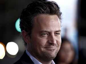 caption: Matthew Perry died on Saturday at age 54 at his Los Angeles home, multiple outlets report. The actor is pictured in 2009 at the L.A. premiere of <em>The Invention of Lying</em>.