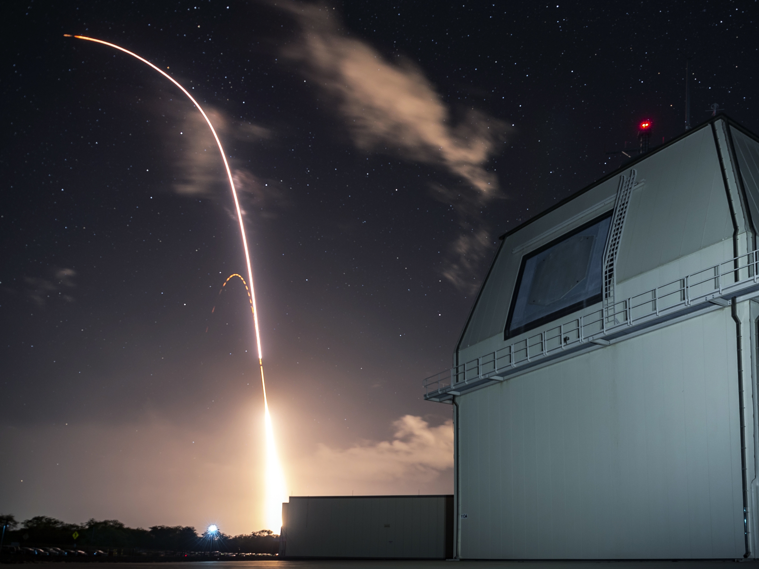 caption: The U.S. military tests its land-based Aegis missile defense system in 2018. Such systems can track and intercept short and medium-ranged missiles but struggle against larger, more powerful intercontinental ballistic missiles of the sort used by Russia and China.