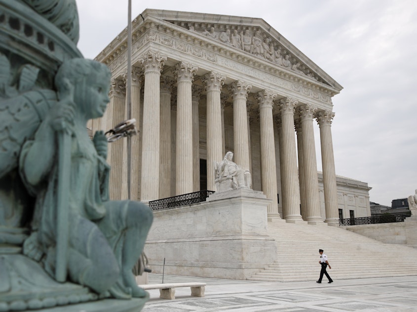 caption: The Supreme Court on Monday struck down a law letting federal debt collectors make robocalls.