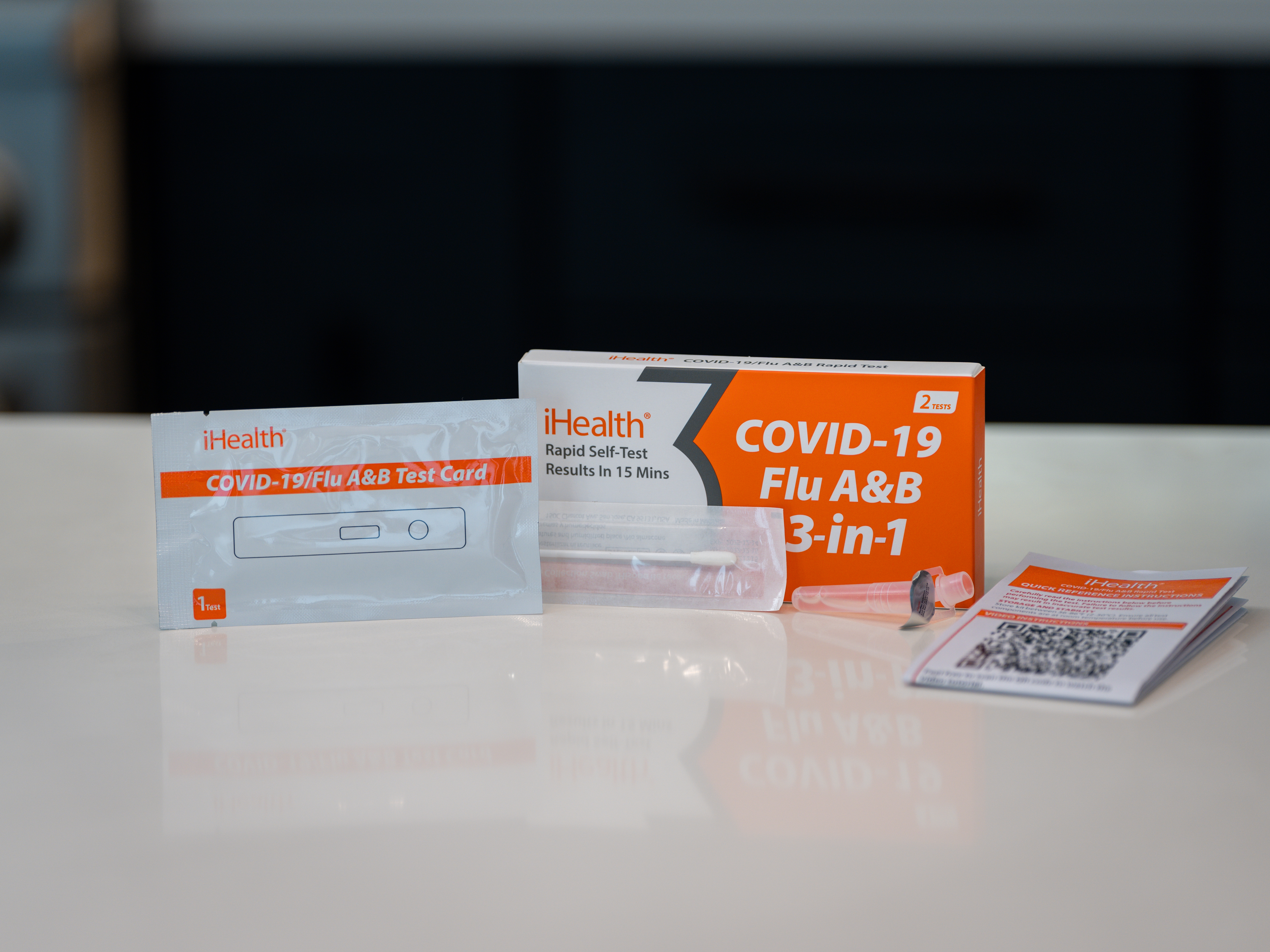 caption: The FDA recently authorized the iHealth at-home test for the SARS-CoV2 virus and two strains of the flu virus.