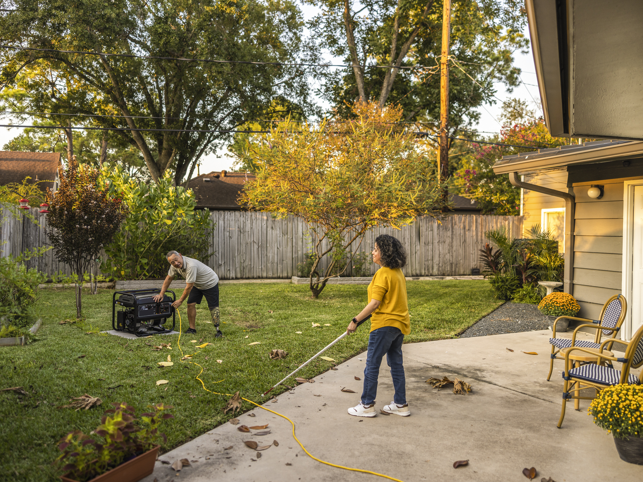 caption: The CPSC commissioned new stock photos showing Americans with disabilities using a variety of home safety devices, including portable generators.