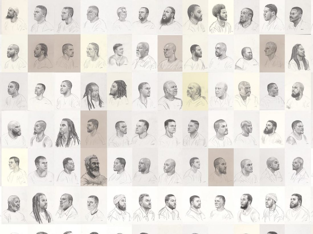 caption: Mark Loughney,<em> Pyrrhic Defeat: A Visual Study of Mass Incarceration</em>, 2014-present. Graphite on paper (series of more than 600 drawings)