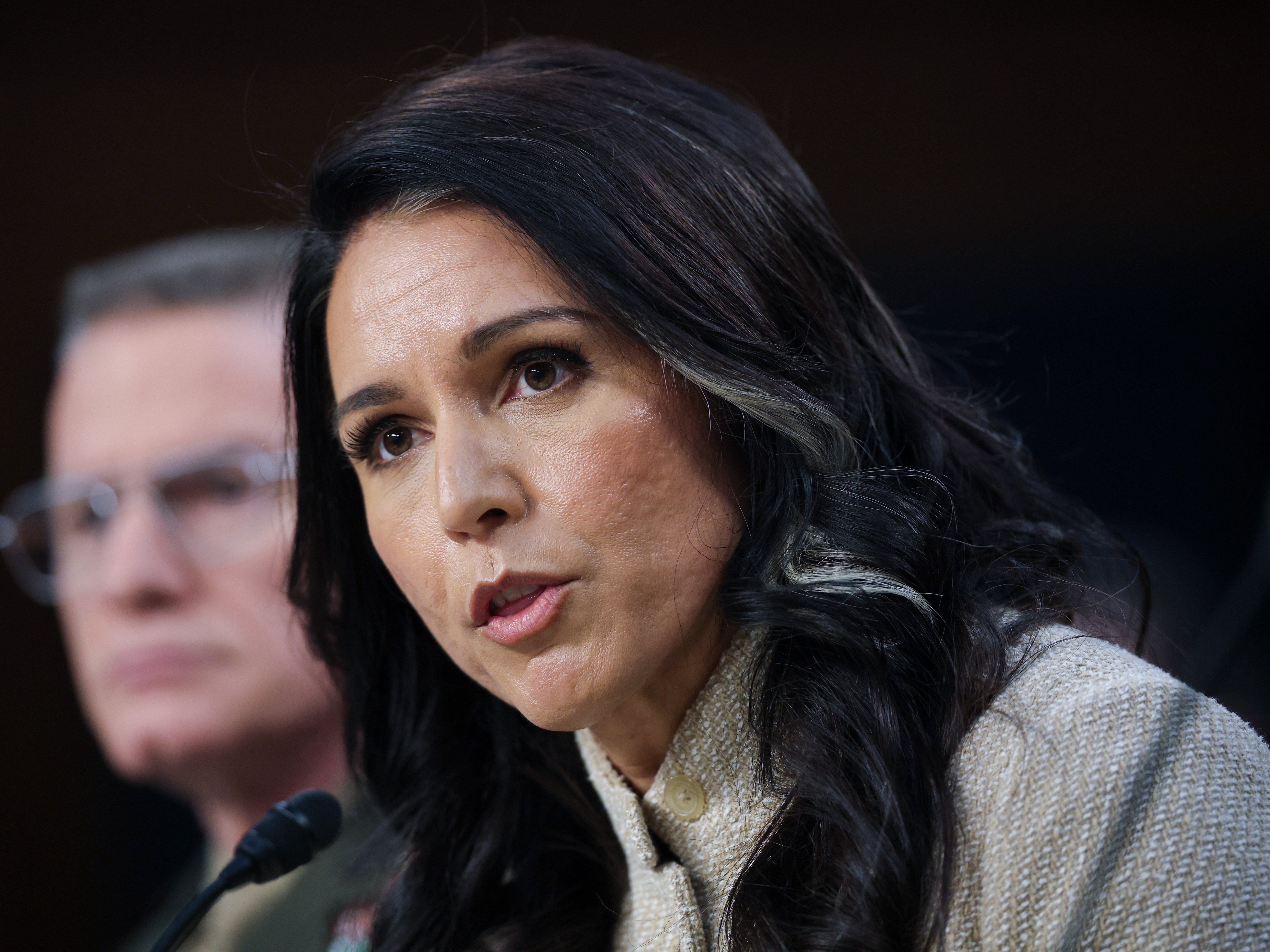 caption: Director of National Intelligence Tulsi Gabbard testifies during a Senate Intelligence Committee hearing on worldwide threats on March 18. A closed session immediately followed the hearing.
