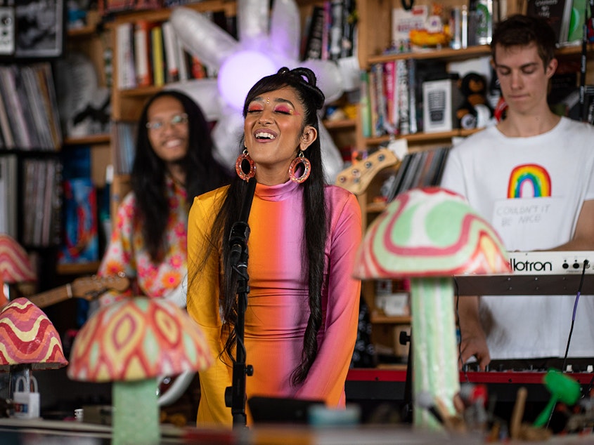 Raveena performs during a Tiny Desk concert, on Oct. 8, 2019.