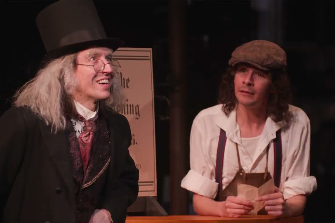 caption: Mr. Dickens and His Carol cast