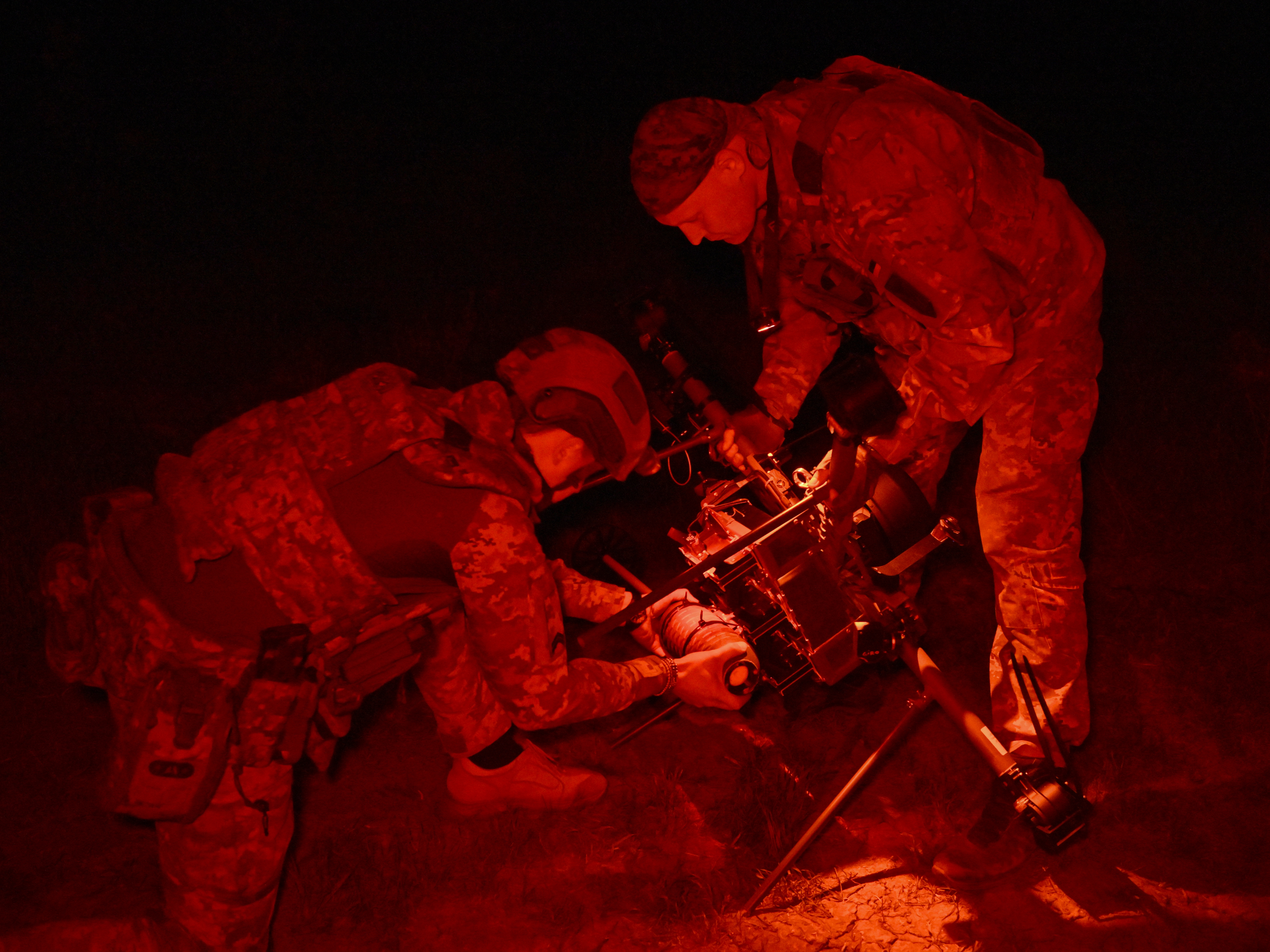caption: Ukrainian troops prepare to launch a drone in eastern Ukraine on April 30. Throughout the war, Ukraine has carried out innovative drone attacks never seen before in combat.