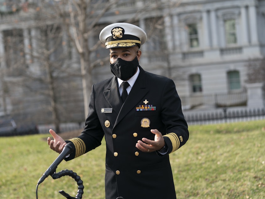 caption: Jerome Adams, who served as Trump's U.S. surgeon general, says he hopes that coming out of the pandemic, people can have a healthier respect for the scientific process.
