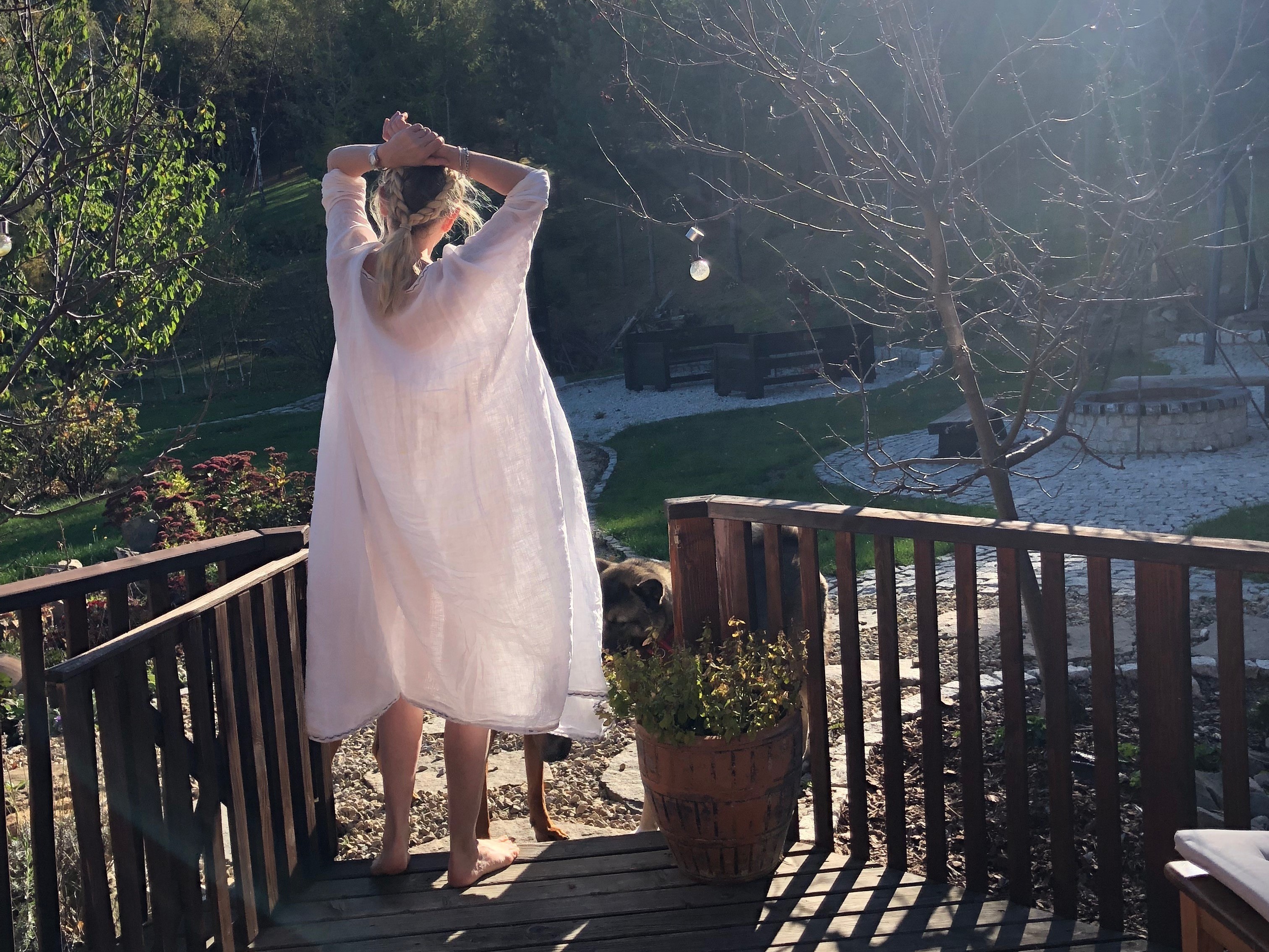 caption: The house dress is having a 2020 renaissance. "I think #stayathome made people realize that we need to not just dress to go outside — we need to dress to be inside, love what we wear and feel comfortable," says designer Malgosia Archer.