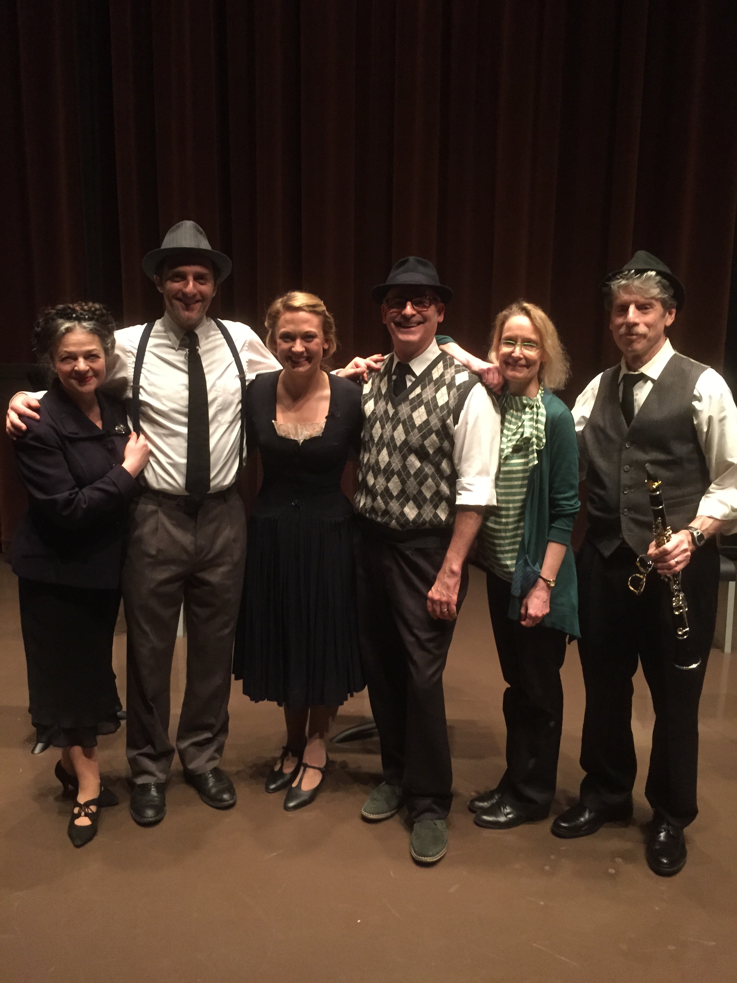 caption: The cast of "Letters to the Editor": Shellie Shulkin, David Bestock, Molli Corcoran, Andrew Litzky, Laura Ferri and Carl  Shutoff.