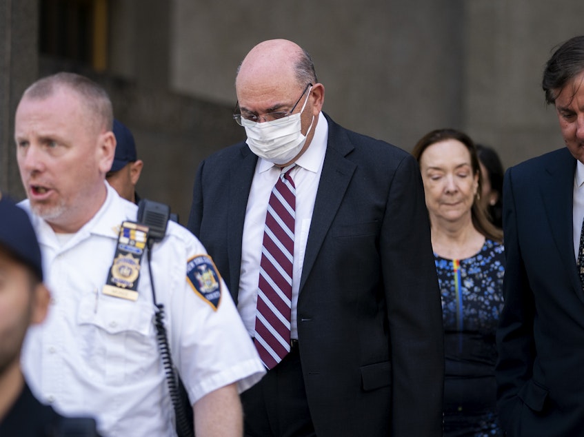 caption: The Trump Organization's longtime Chief Financial Officer Allen Weisselberg, center, departs court, Friday, Aug. 12, 2022, in New York.
