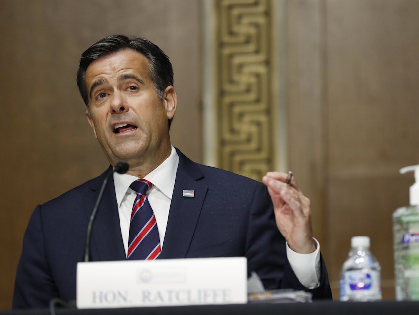 caption: Director of National Intelligence John Ratcliffe during his Senate confirmation hearing earlier this year.