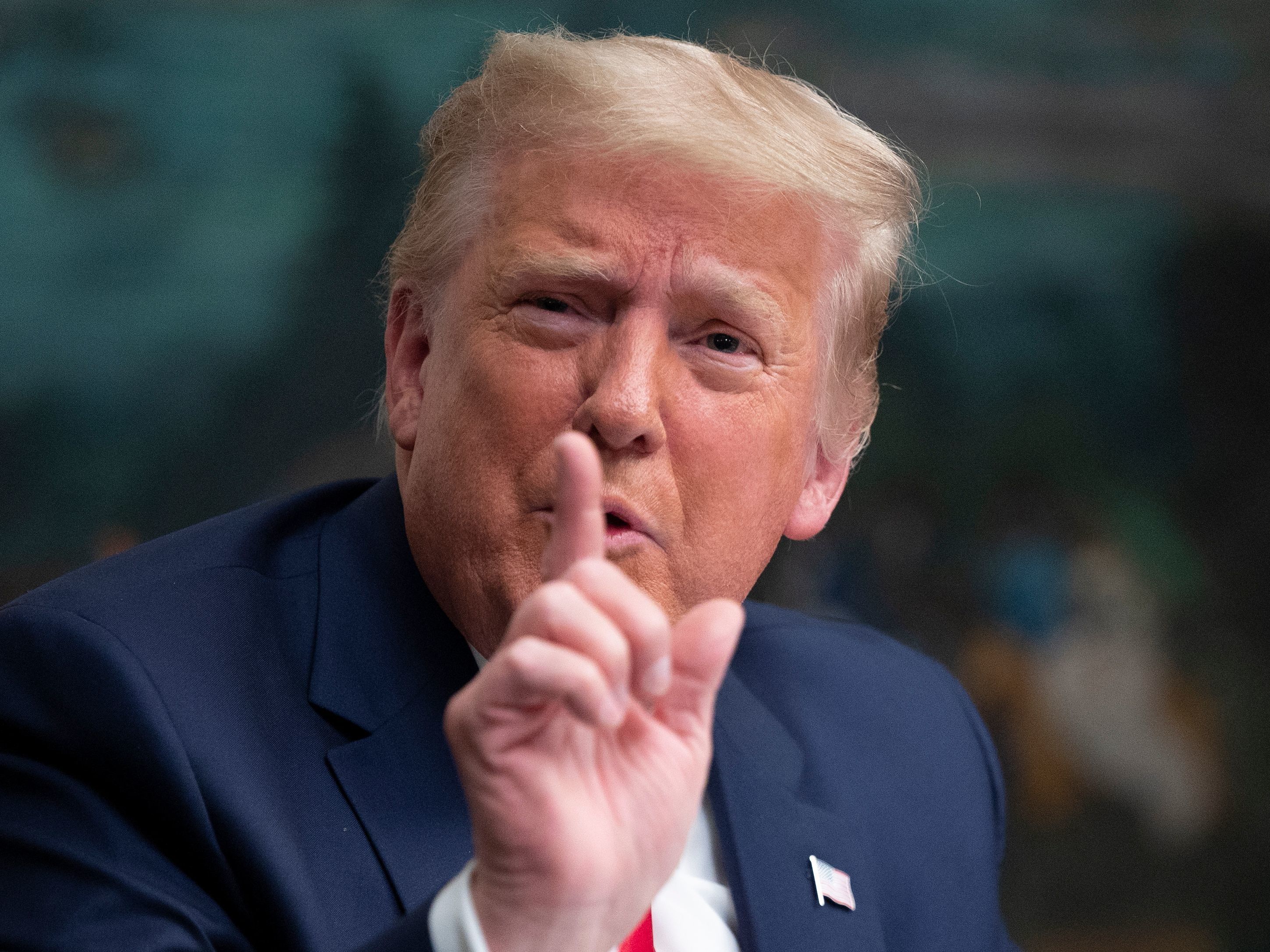 caption: President Trump took questions for the first time since he lost the election to Joe Biden after he spoke to troops serving overseas on Thanksgiving.