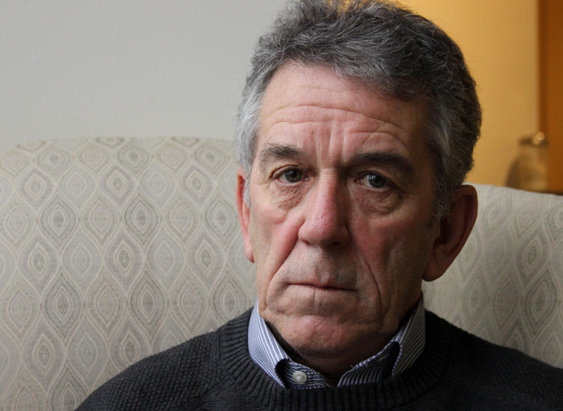 caption: Steve O'Connor, a former police officer, was raped by his seventh grade teacher as a student at St. Benedict’s School.