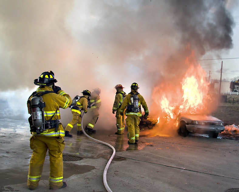 caption:  A new bill in Washington could help speed the process to regulate toxic chemicals in products such as structural firefighter protective gear.