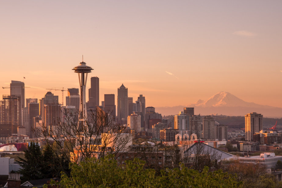 seattle skyline mount rainier generic