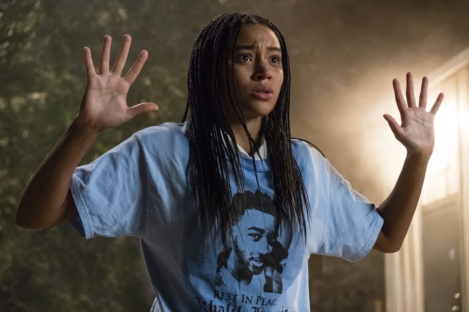 caption: This image released by 20th Century Fox shows Amandla Stenberg in a scene from "The Hate U Give." (Erika Doss/20th Century Fox via AP)
