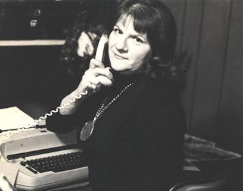 caption: A photo of Ann Rule in 1976 from her official website. Rule was the author, most famously, of The Stranger Beside Me, about her personal relationship with serial killer Ted Bundy before he was caught.