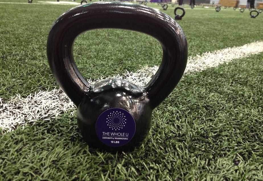 caption: The kettlebell was developed in Russia and has gained popularity in the U.S. in recent years, especially among CrossFit enthusiasts.