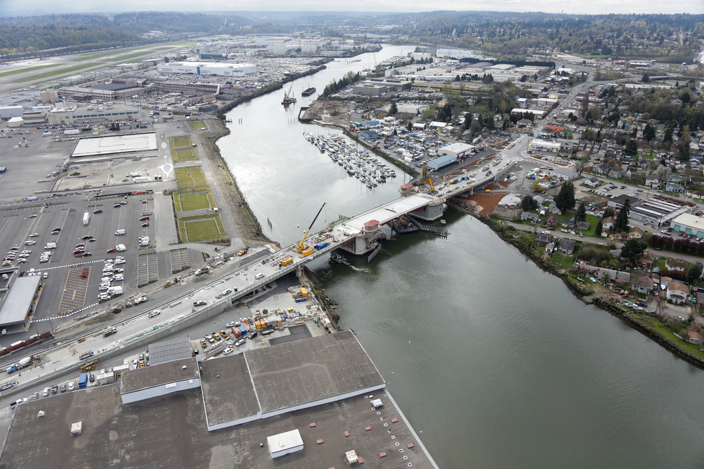 caption: The South Park bridge reopened Monday morning for traffic.