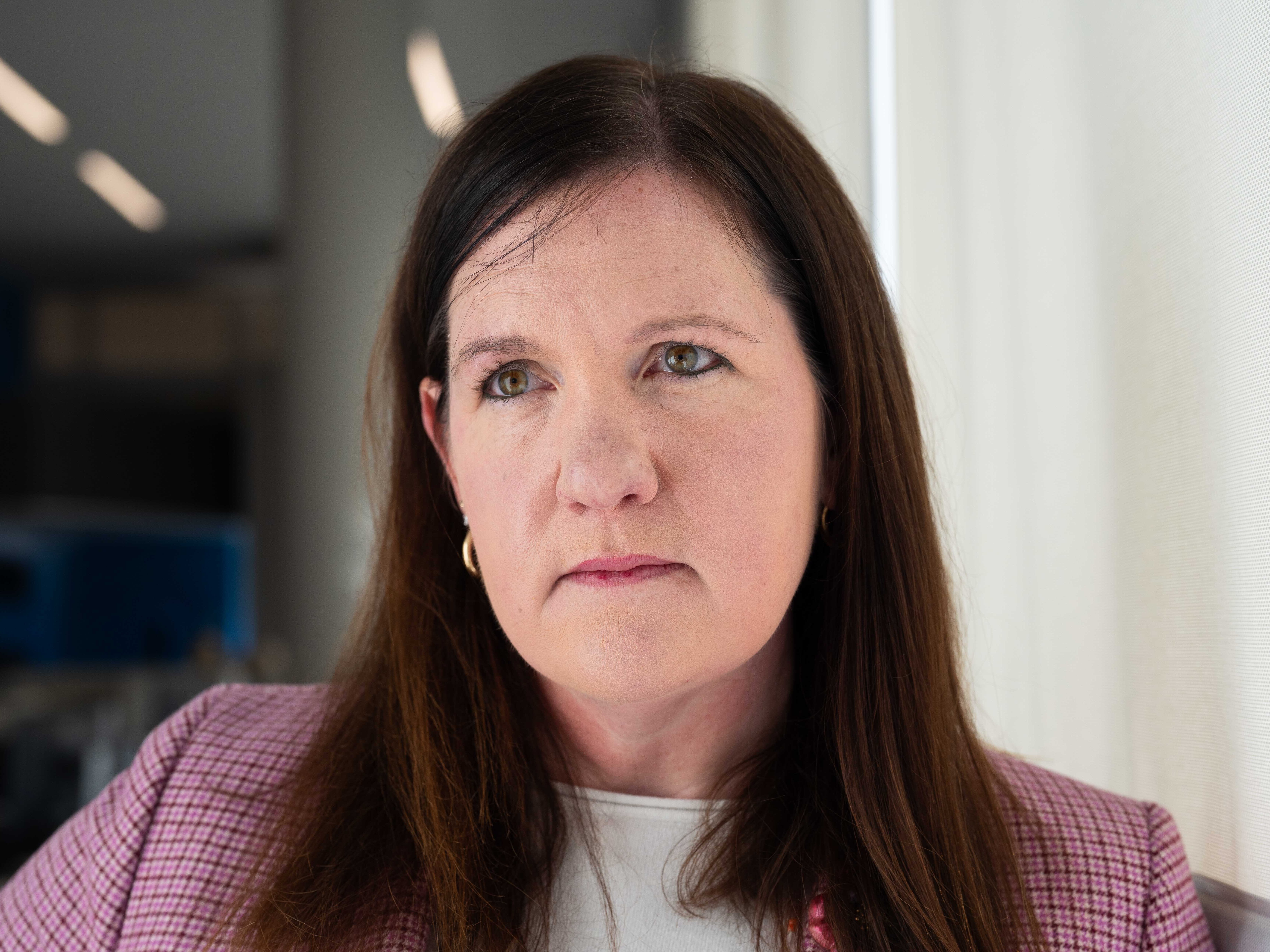 caption: Rebecca Kelly Slaughter was appointed in 2018 to fill a Democratic seat on the Federal Trade Commission. She was removed from her position by the Trump administration in March.