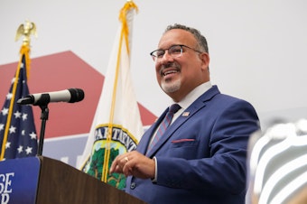 caption: Miguel Cardona, the U.S. Education Secretary, announced new efforts to help borrowers hurt by problems with its repayment programs.