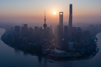 caption: Nearly half of the major cities in China are sinking, a new study finds. Subsidence exacerbates flooding related to sea level rise from climate change. Parts of Shanghai have subsided up to 9 feet in the last century.