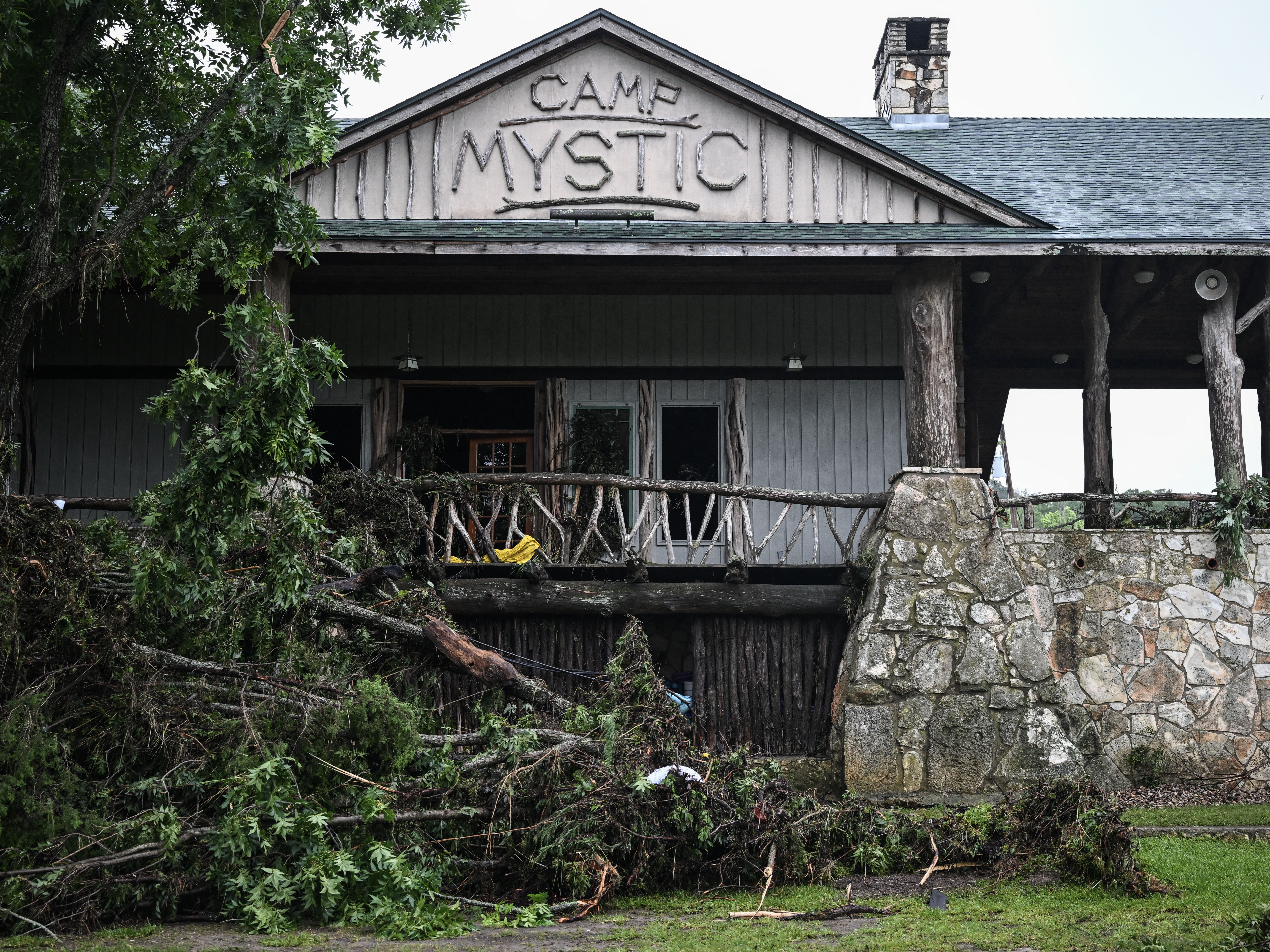 caption: A view of Camp Mystic in Hunt, Texas.
