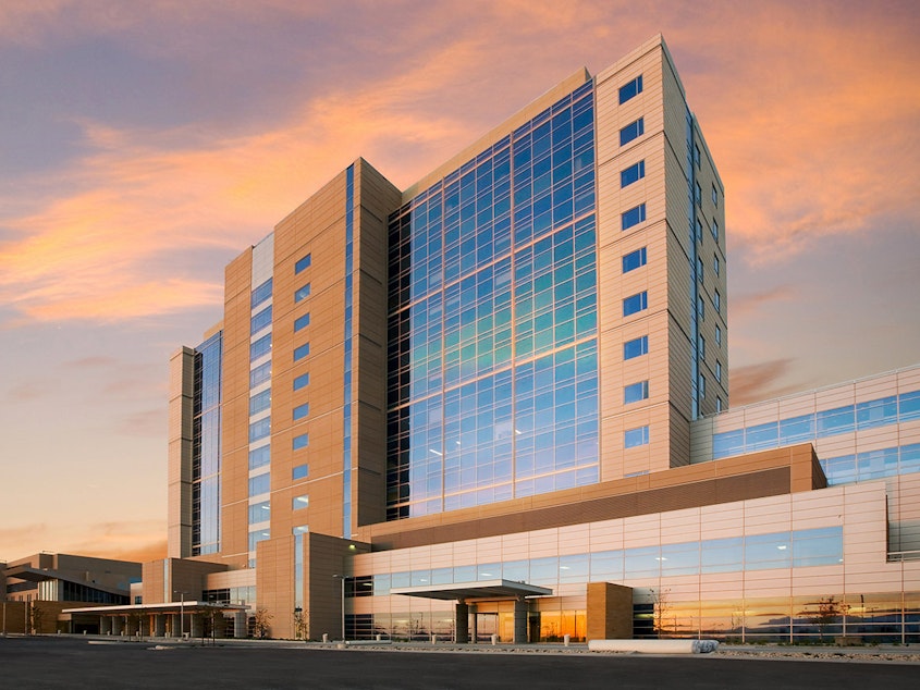 caption: A leader in the generic drugmaker being launched by hospitals is Intermountain Healthcare, whose Intermountain Medical Center Patient Tower in Murray, Utah, is seen here.