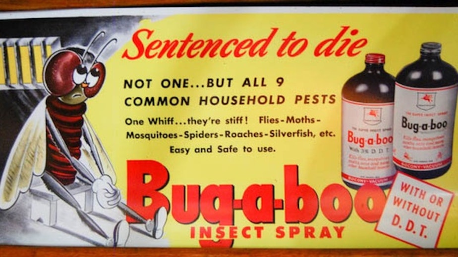 caption: An old DDT insecticide poster. Researchers at Washington State University have linked DDT exposure to obesity generations later.
