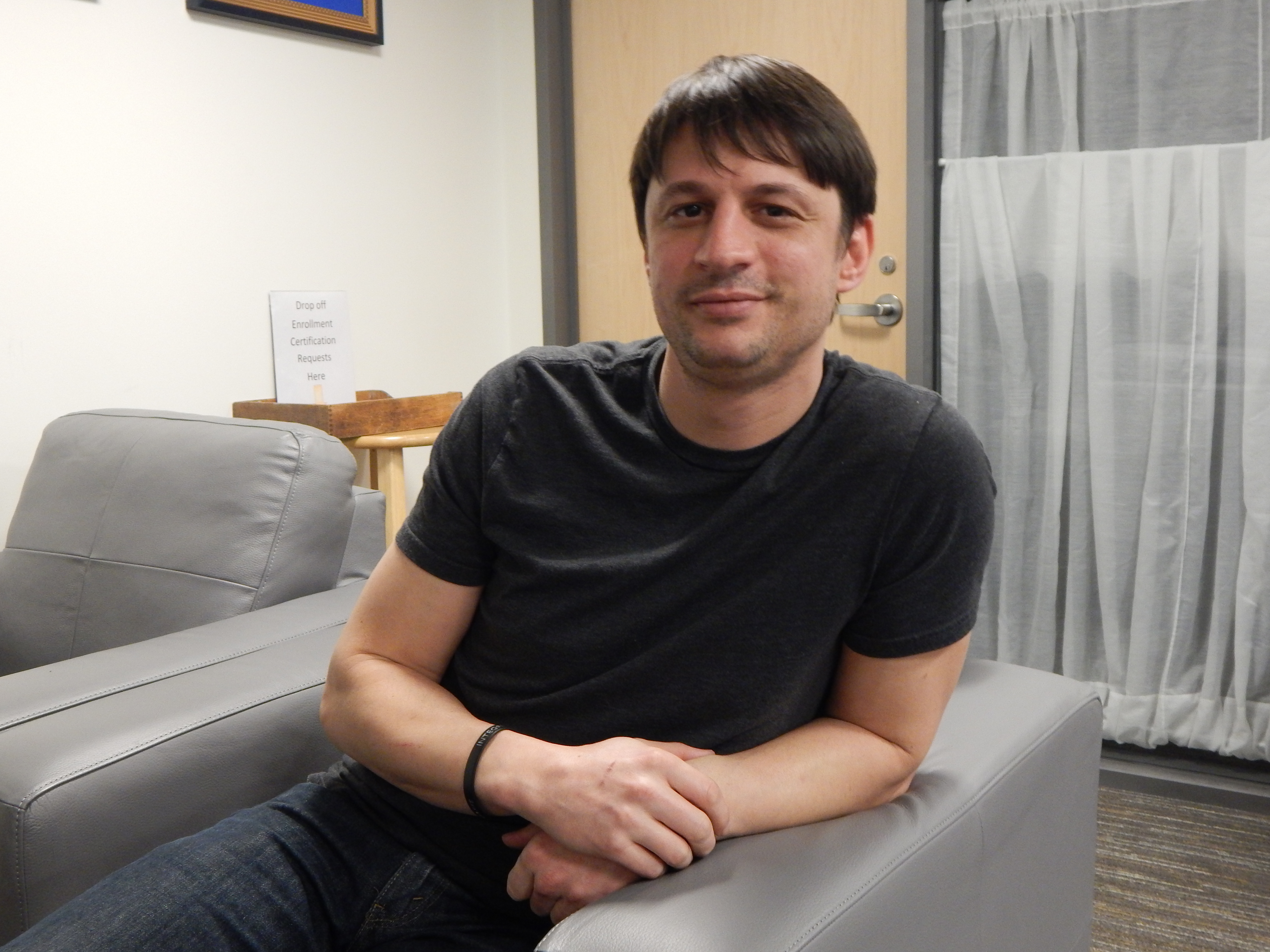 caption: Sam Heron is a student and veteran at the University of Washington.